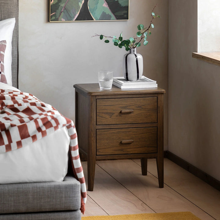 Camden 2 Drawer Bedside Table - Walnut