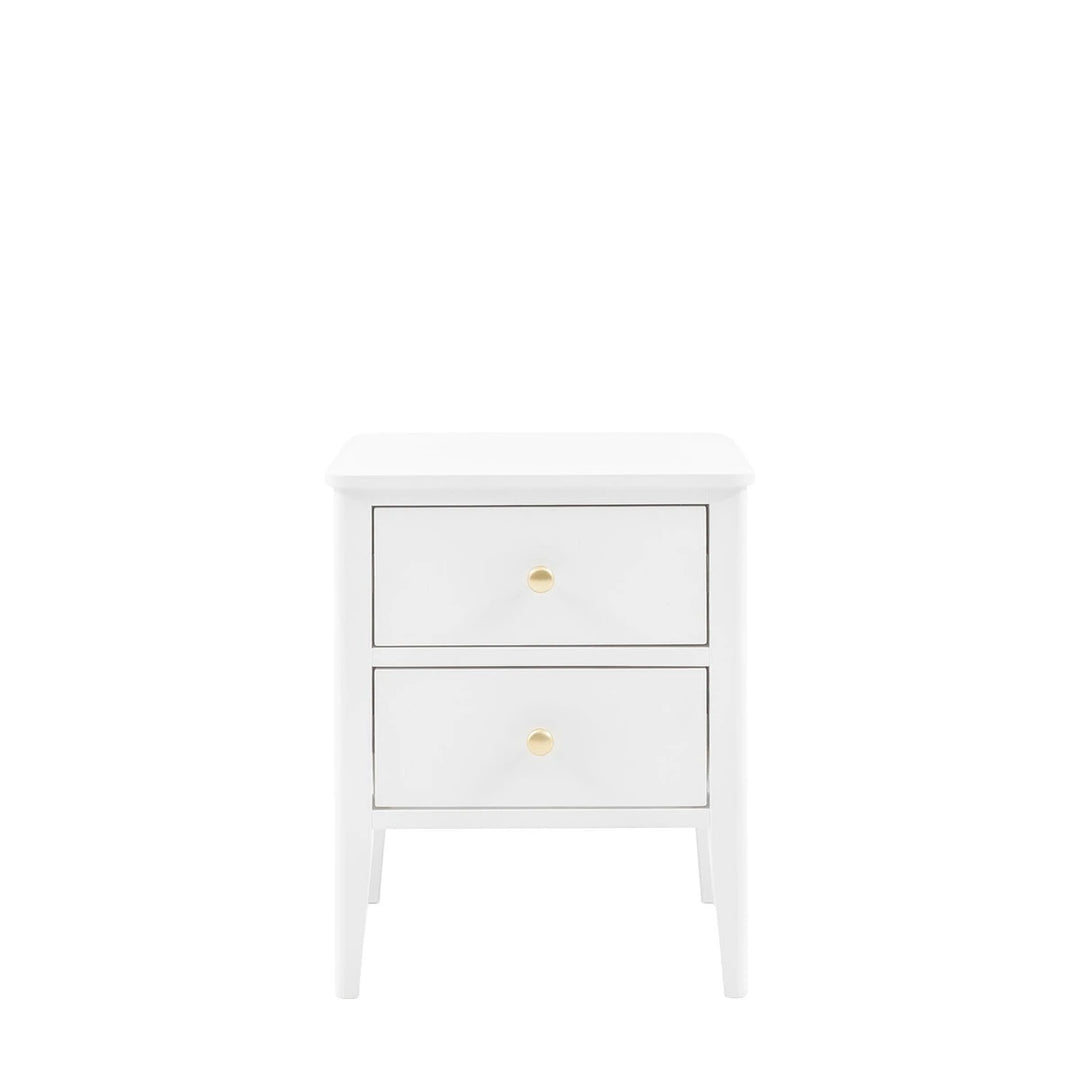 Acton 2 Drawer Bedside Table - White