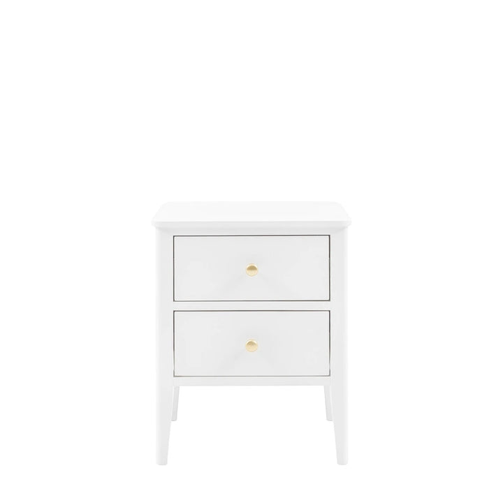 Acton 2 Drawer Bedside Table - White