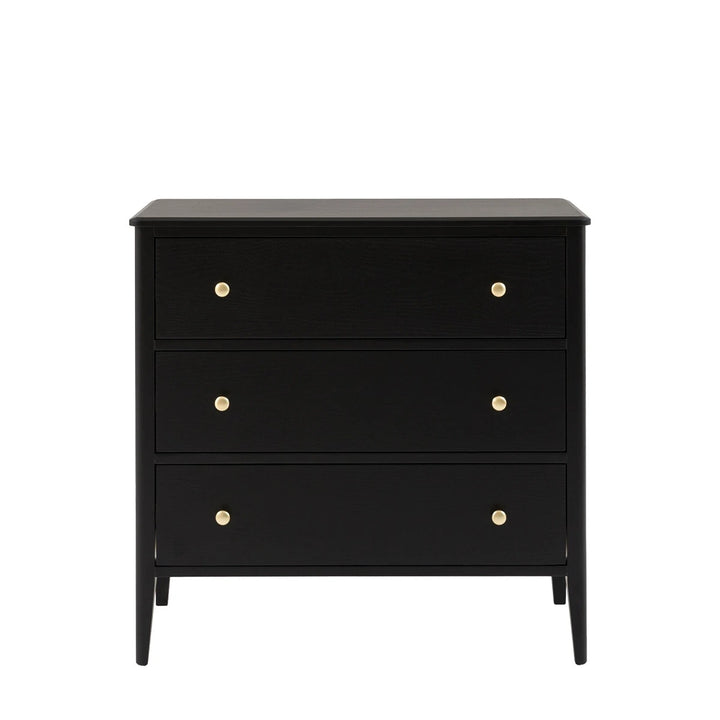 Acton 3 Drawer Chest - Black