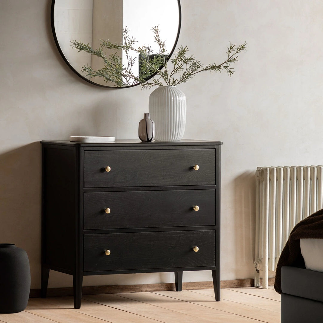 Acton 3 Drawer Chest - Black