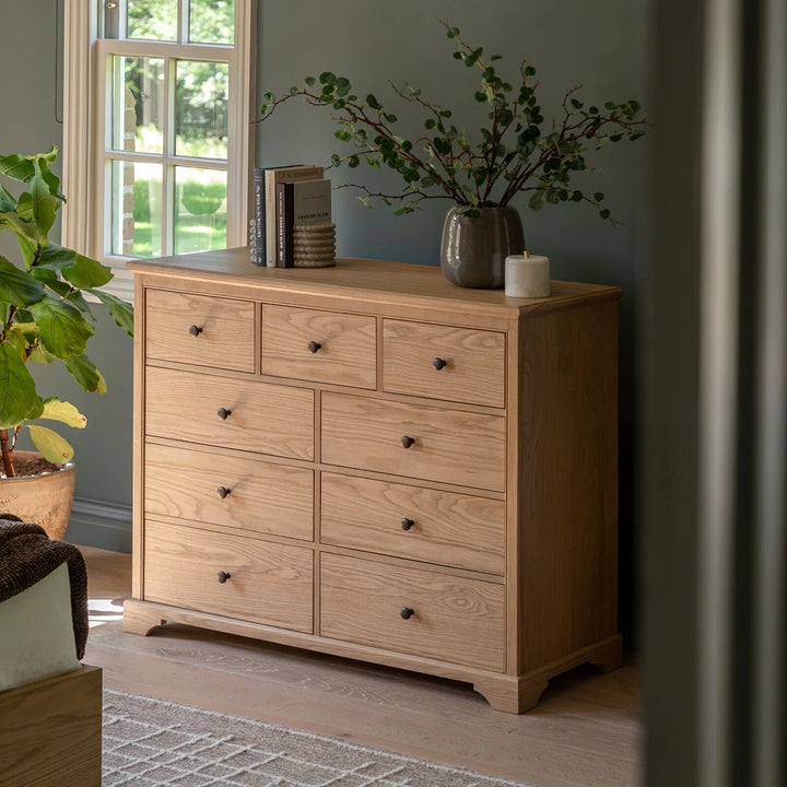 Malvern 9 Drawer Chest - Natural
