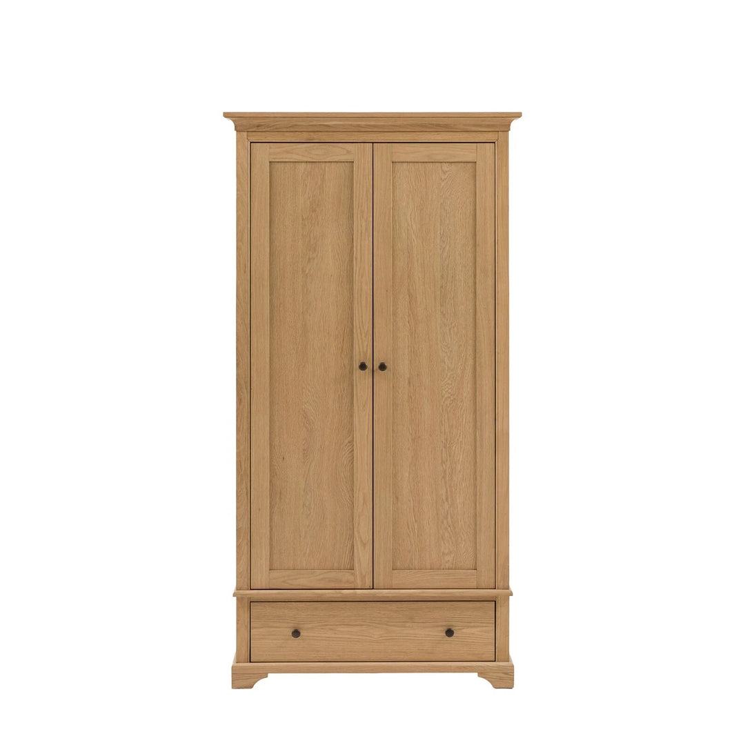 Malvern 2 Door 1 Drawer Wardrobe - Natural