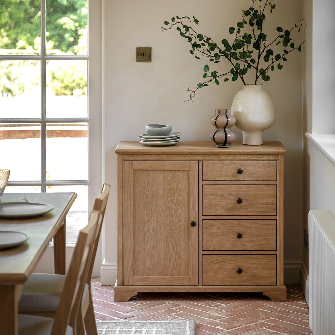 Malvern 1 Door 4 Drawer Sideboard - Natural