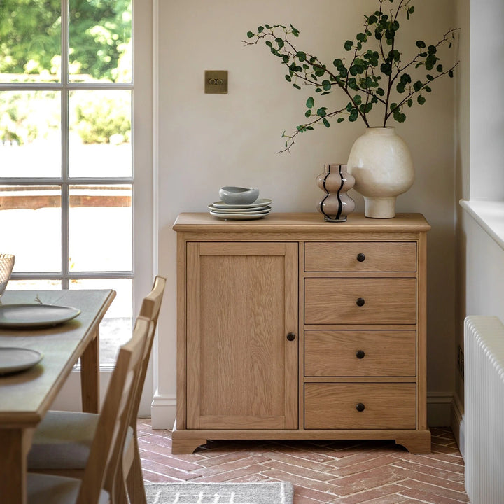 Malvern 1 Door 4 Drawer Sideboard - Natural
