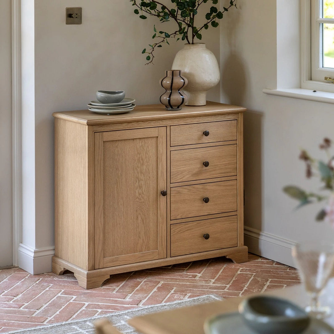 Malvern 1 Door 4 Drawer Sideboard - Natural