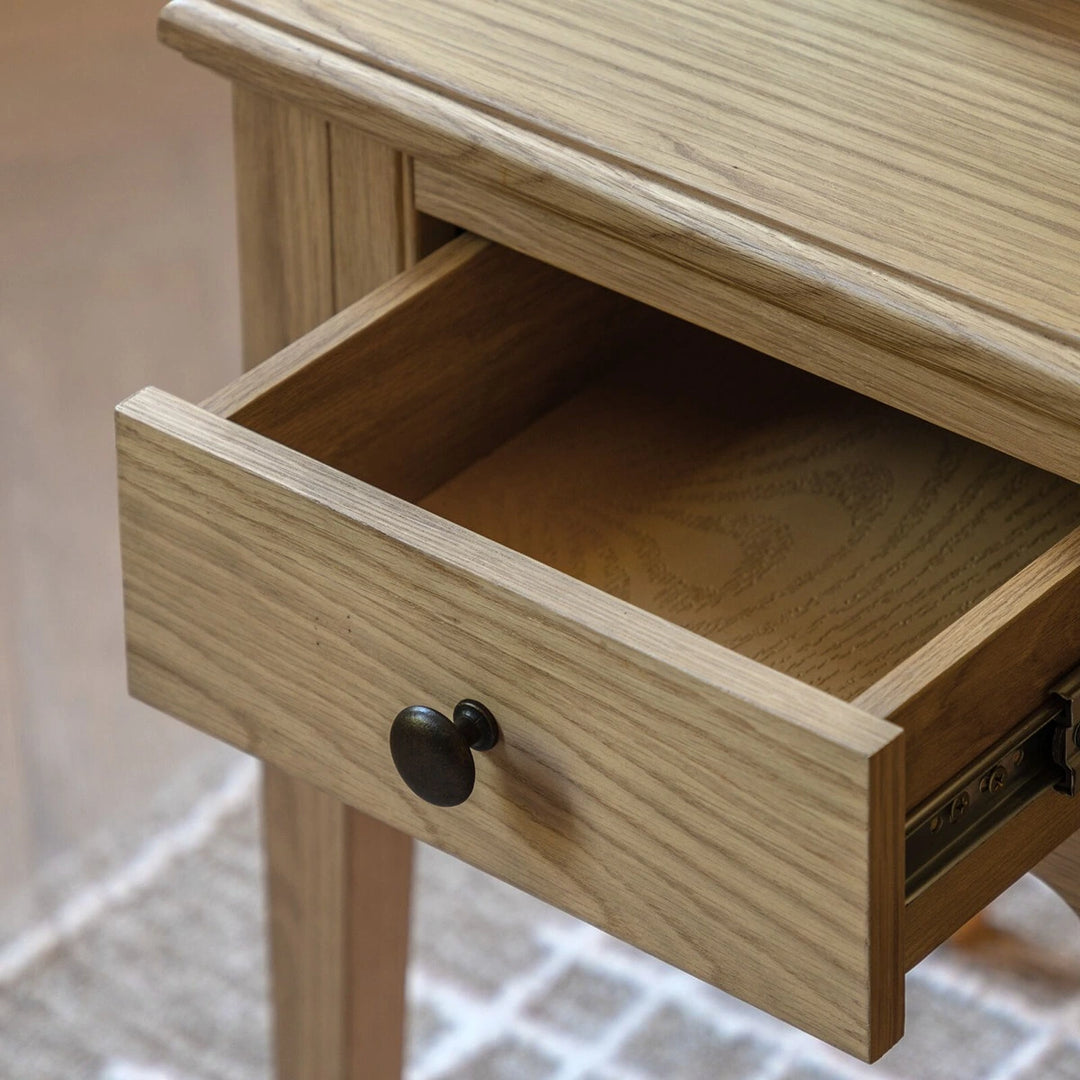 Malvern 1 Drawer Side Table - Natural