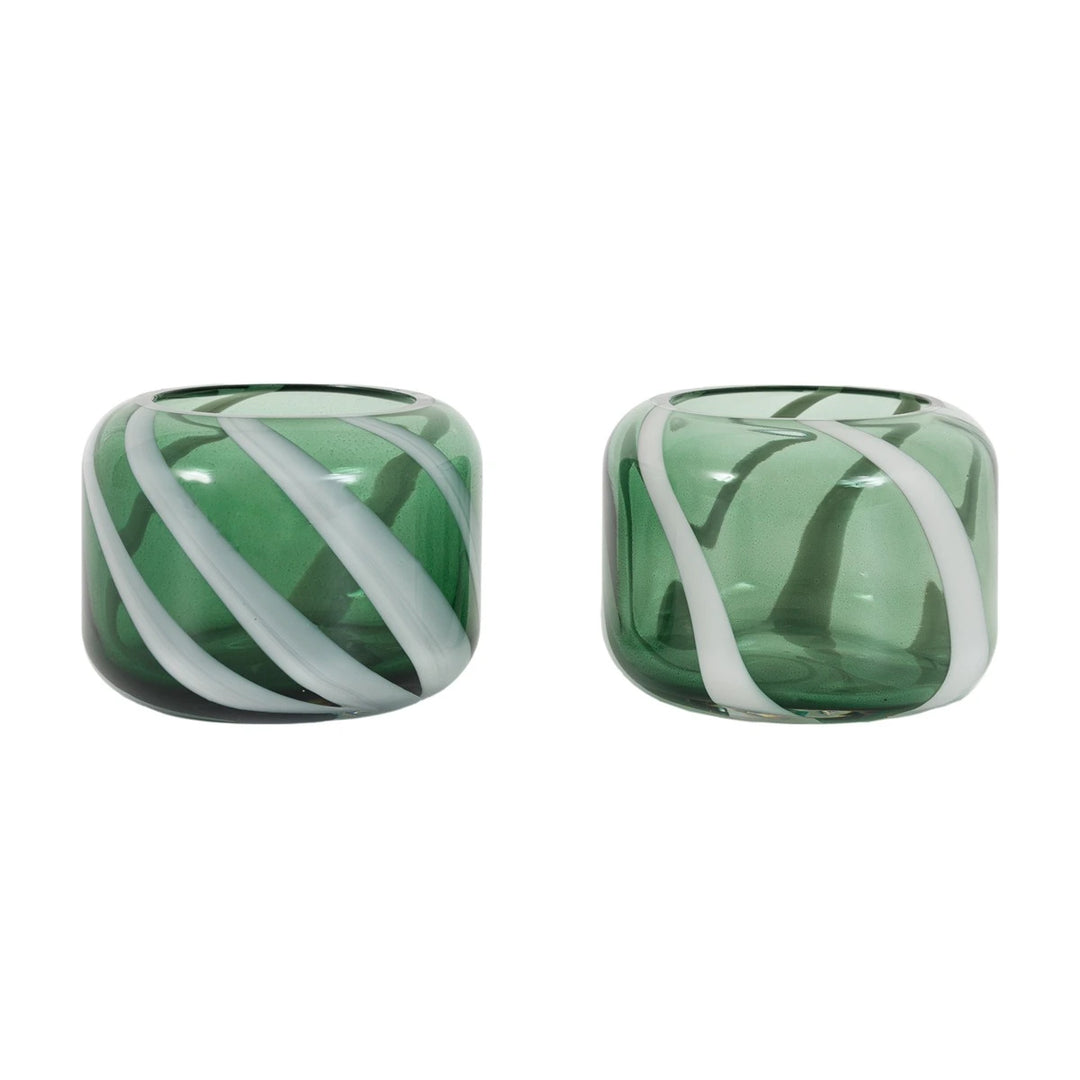 Candy Stripe Set of 2 Tealight Holders