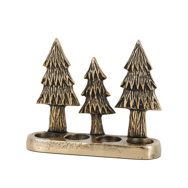 Christmas Tree Tealight Holder - Gold