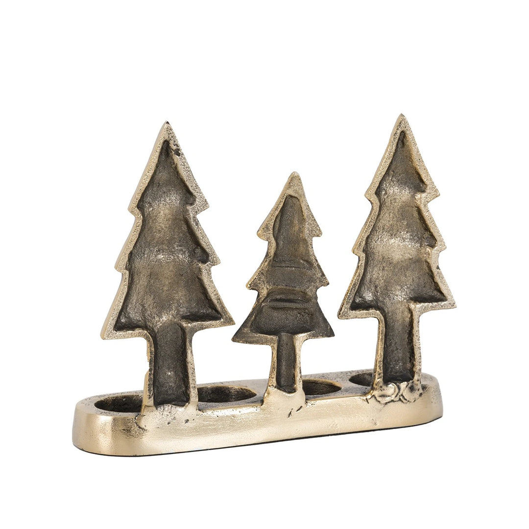 Christmas Tree Tealight Holder - Gold