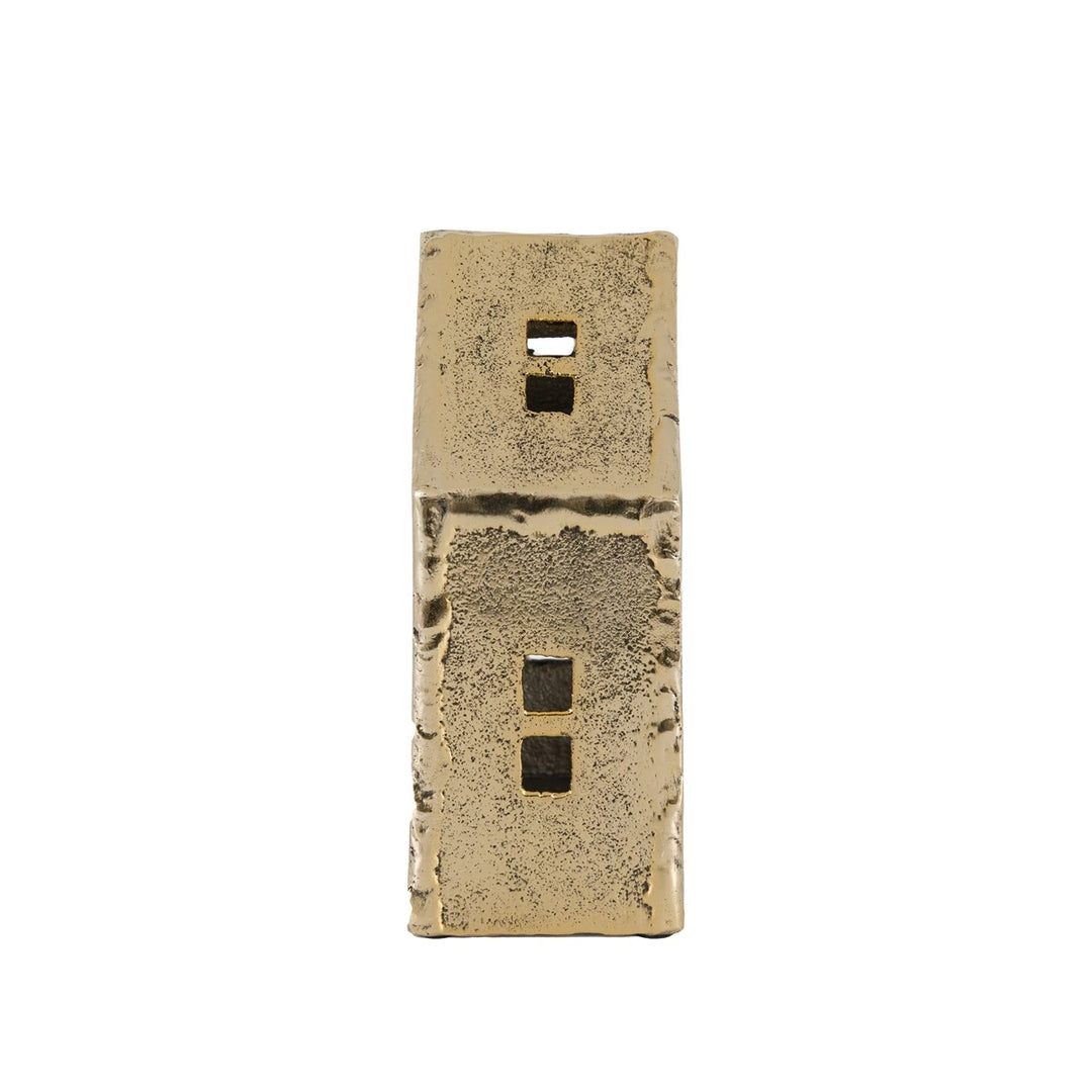 House Tealight Holder - Antique Gold
