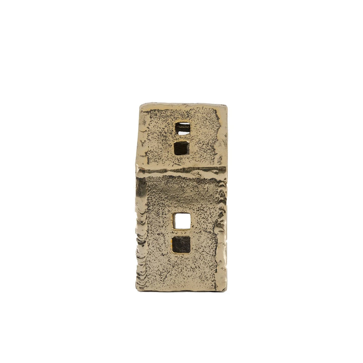 House Tealight Holder - Antique Gold