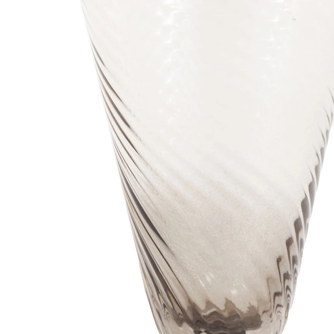 Swirl Set of 4 Flute Glass - Smoked Grey