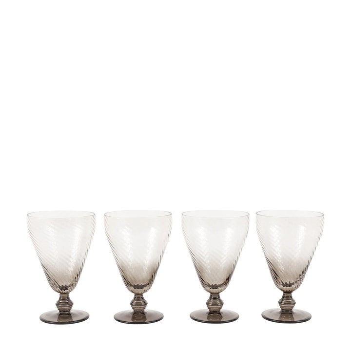 Swirl Set of 4 Wine Glasses - Smoked Grey