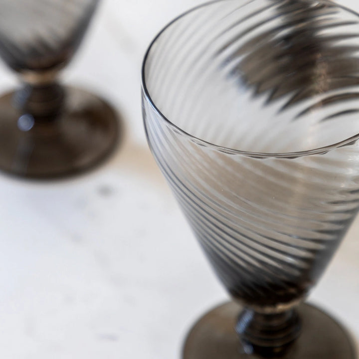 Swirl Set of 4 Wine Glasses - Smoked Grey