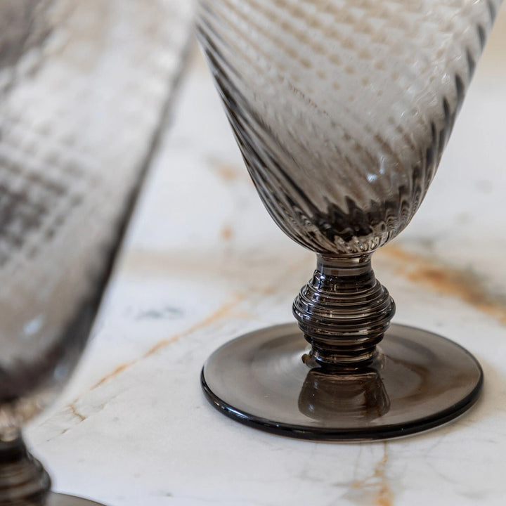 Swirl Set of 4 Wine Glasses - Smoked Grey