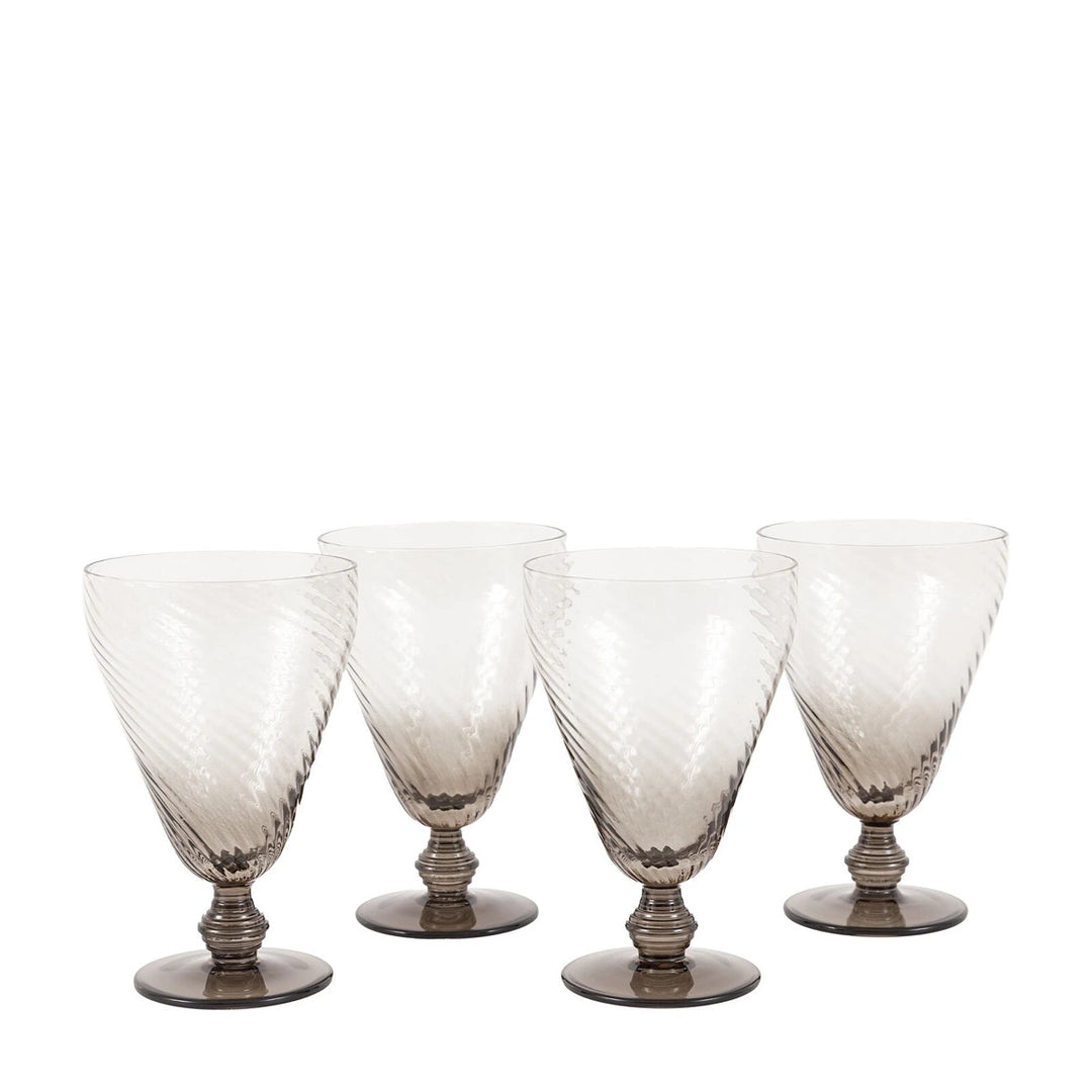 Swirl Set of 4 Wine Glasses - Smoked Grey