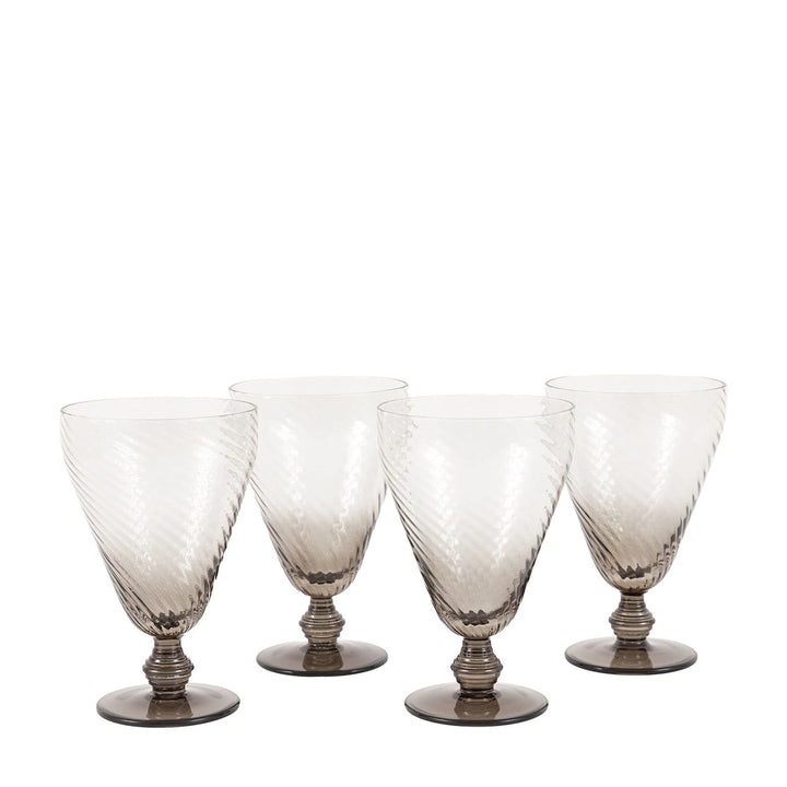 Swirl Set of 4 Wine Glasses - Smoked Grey
