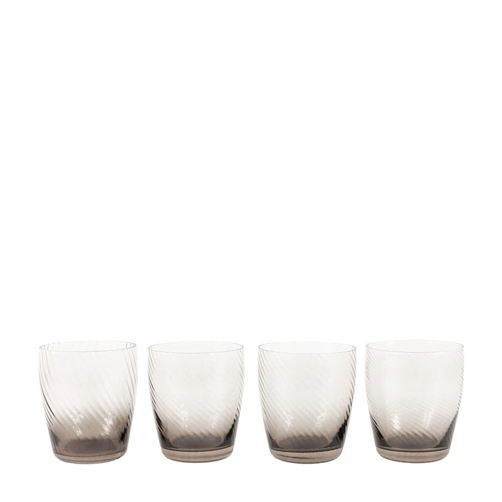 Swirl Set of 4 Tumbler Glass - Smoked Grey