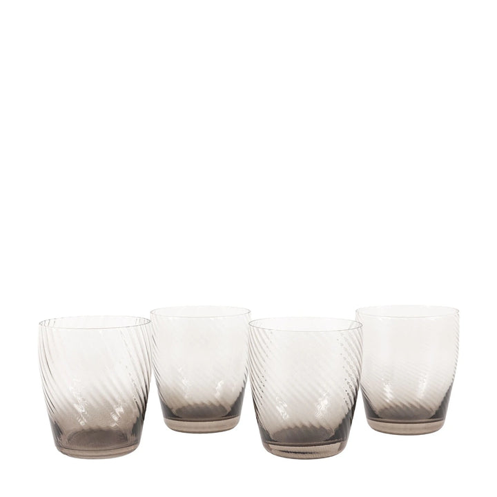 Swirl Set of 4 Tumbler Glass - Smoked Grey