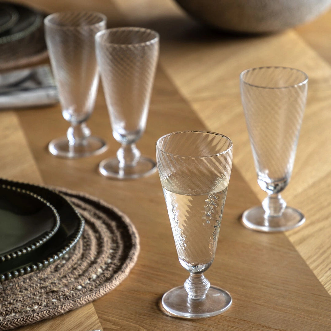 Swirl Set of 4 Flute Glass