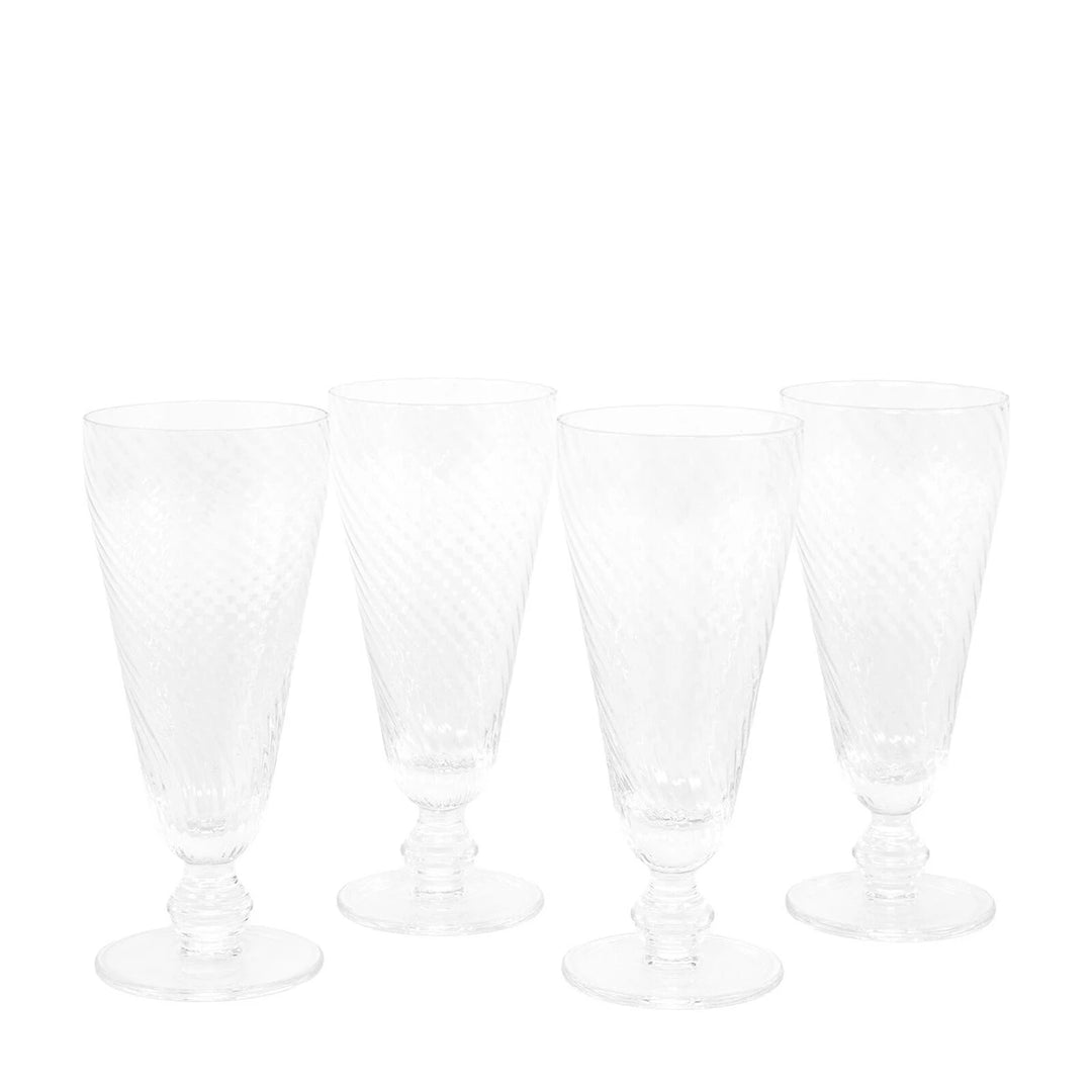 Swirl Set of 4 Flute Glass