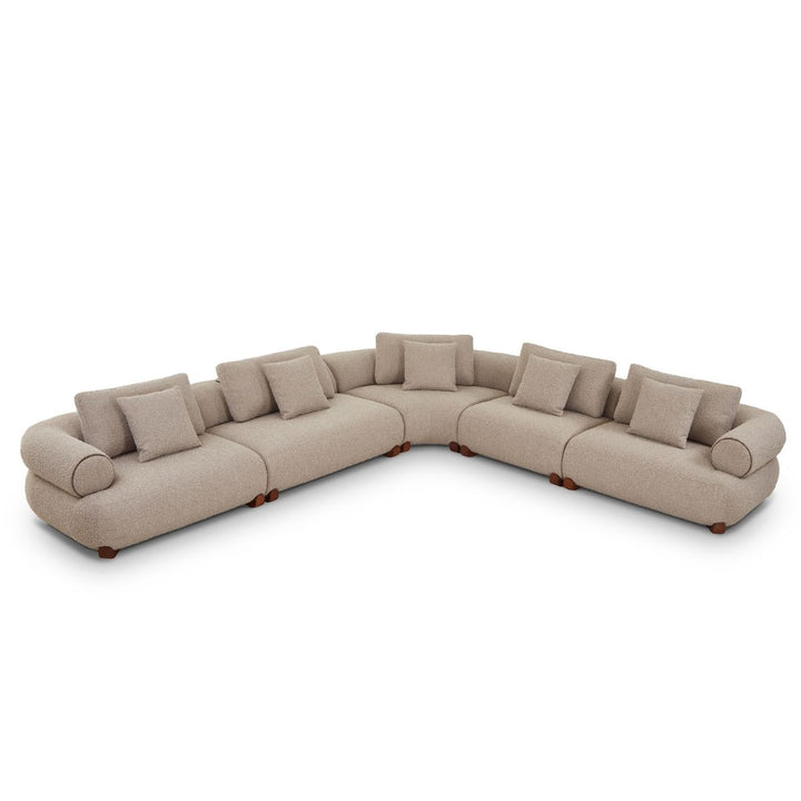 Cotto Modular Sofa Middle One Seater - Amalfy Taupe & Middle Brown