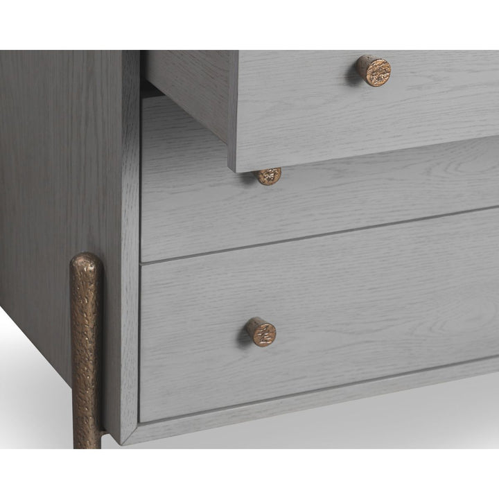 Nella Chest Of Drawer - London Fog & Hammered Dark Bronze