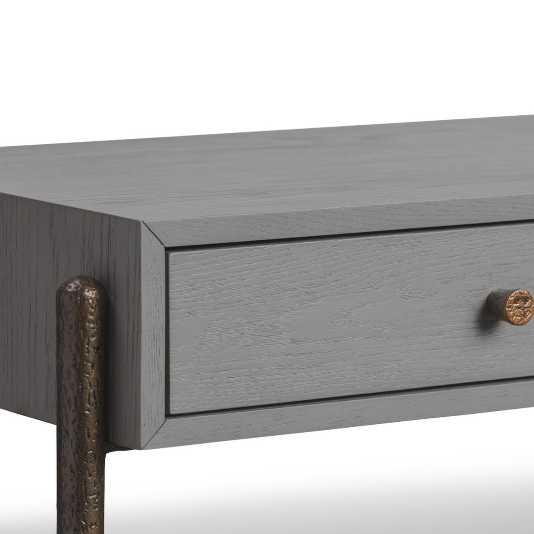 Nella Console Table - London Fog & Hammered Dark Bronze