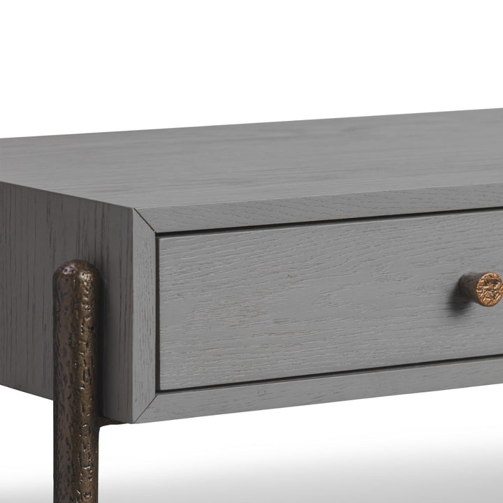 Nella Console Table - London Fog & Hammered Dark Bronze