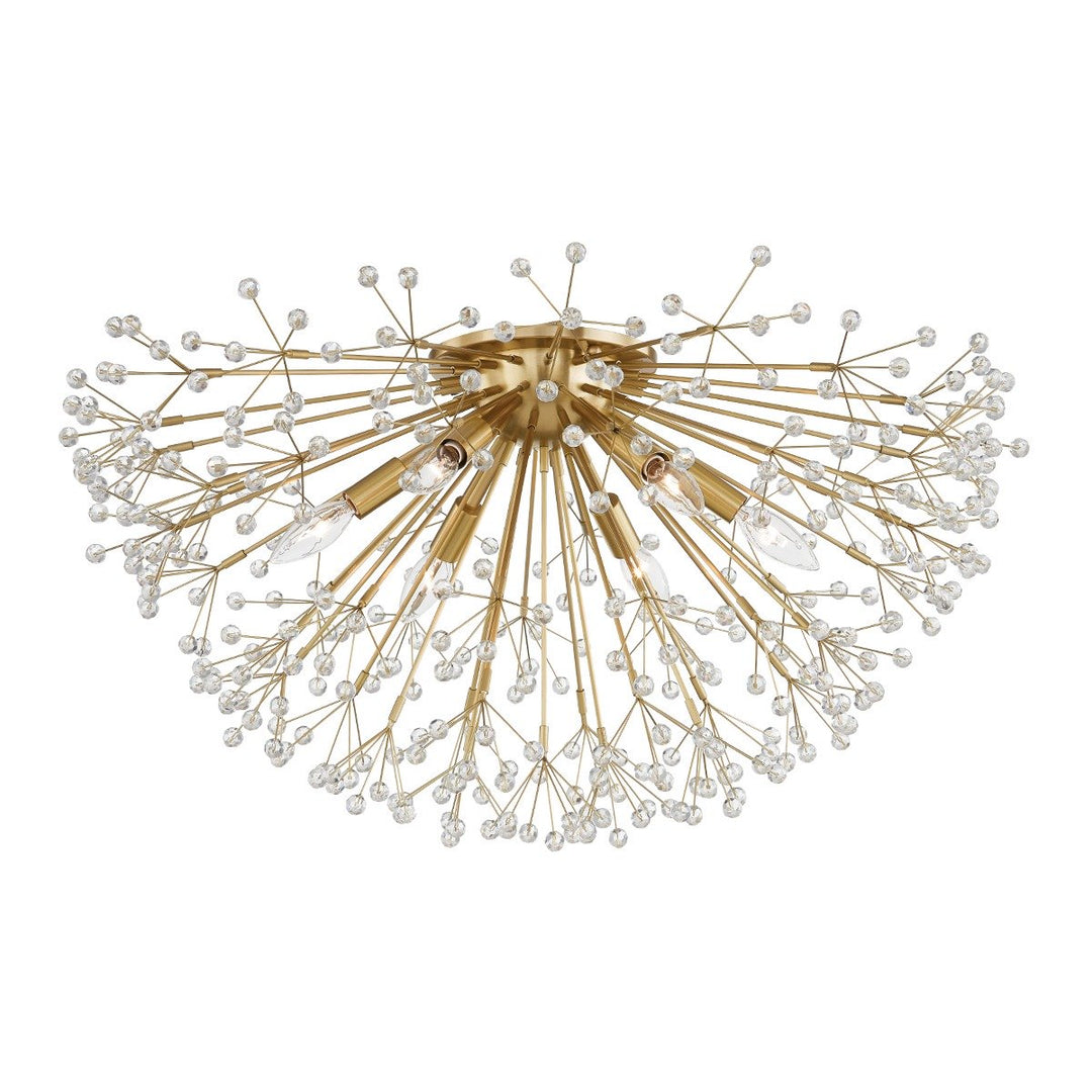 Dunkirk 6 Light Semi Flush - Aged Brass Hudson Valley Lighting 1