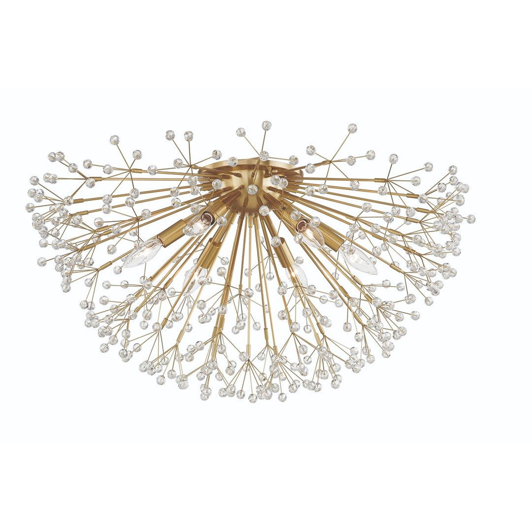 Dunkirk 6 Light Semi Flush - Aged Brass Hudson Valley Lighting 2