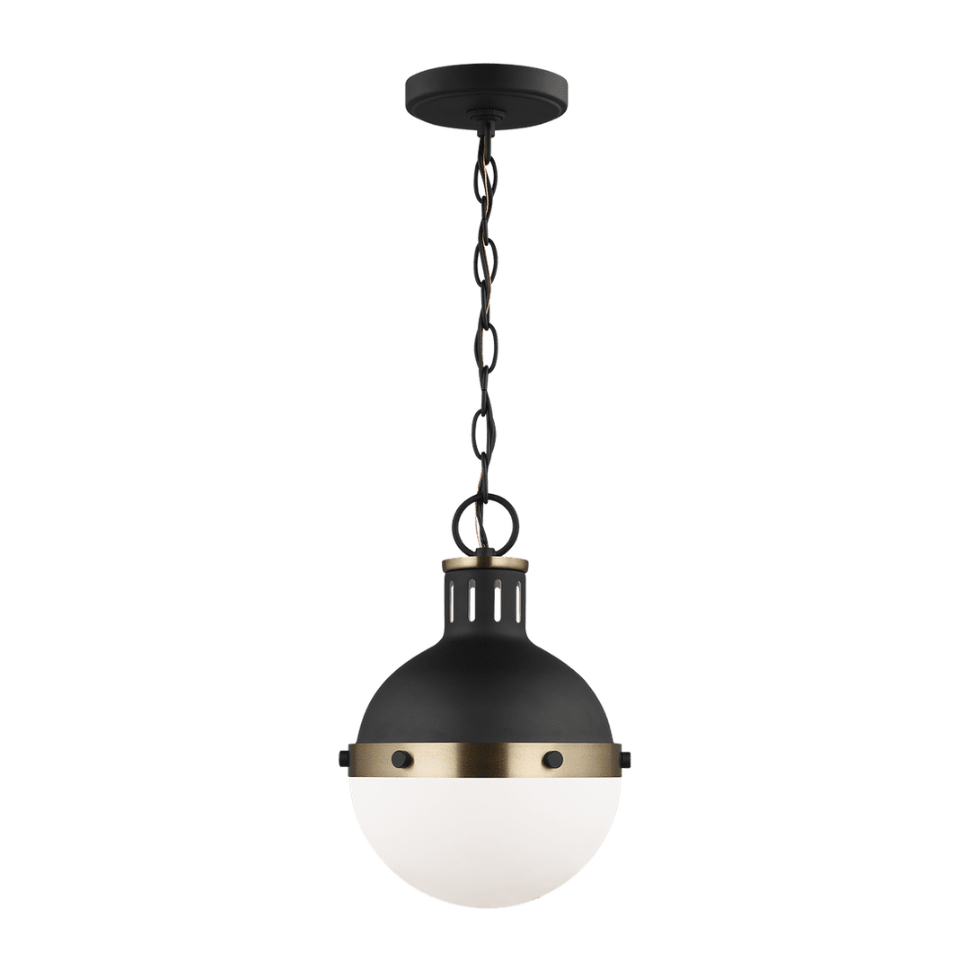 Hanks One Light Mini Pendant - Midnight Black with White Glass Visual Comfort 1