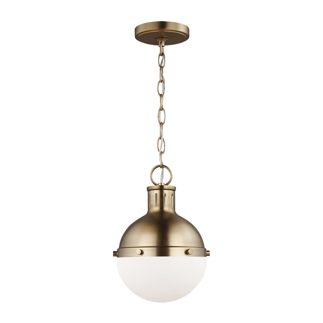 Hanks One Light Mini Pendant - Satin Brass with White Glass Visual Comfort 1