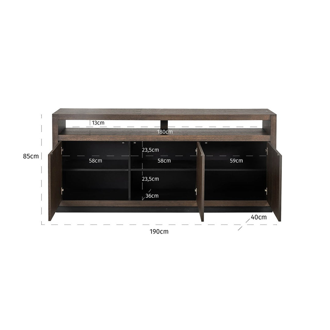Oakura 3 Door Sideboard - Brown Richmond 6