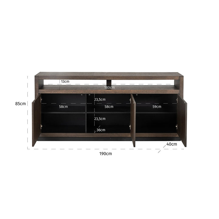 Oakura 3 Door Sideboard - Brown Richmond 6