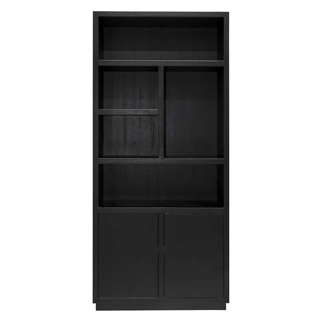 Richmond Oakura 2 Doors Right Split Black Bookcase