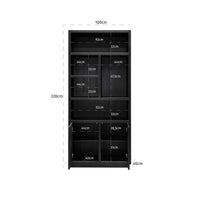 Richmond Oakura 2 Doors Right Split Black Bookcase