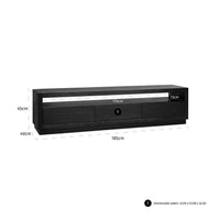 Richmond Oakura 3 Drawers Black TV Unit