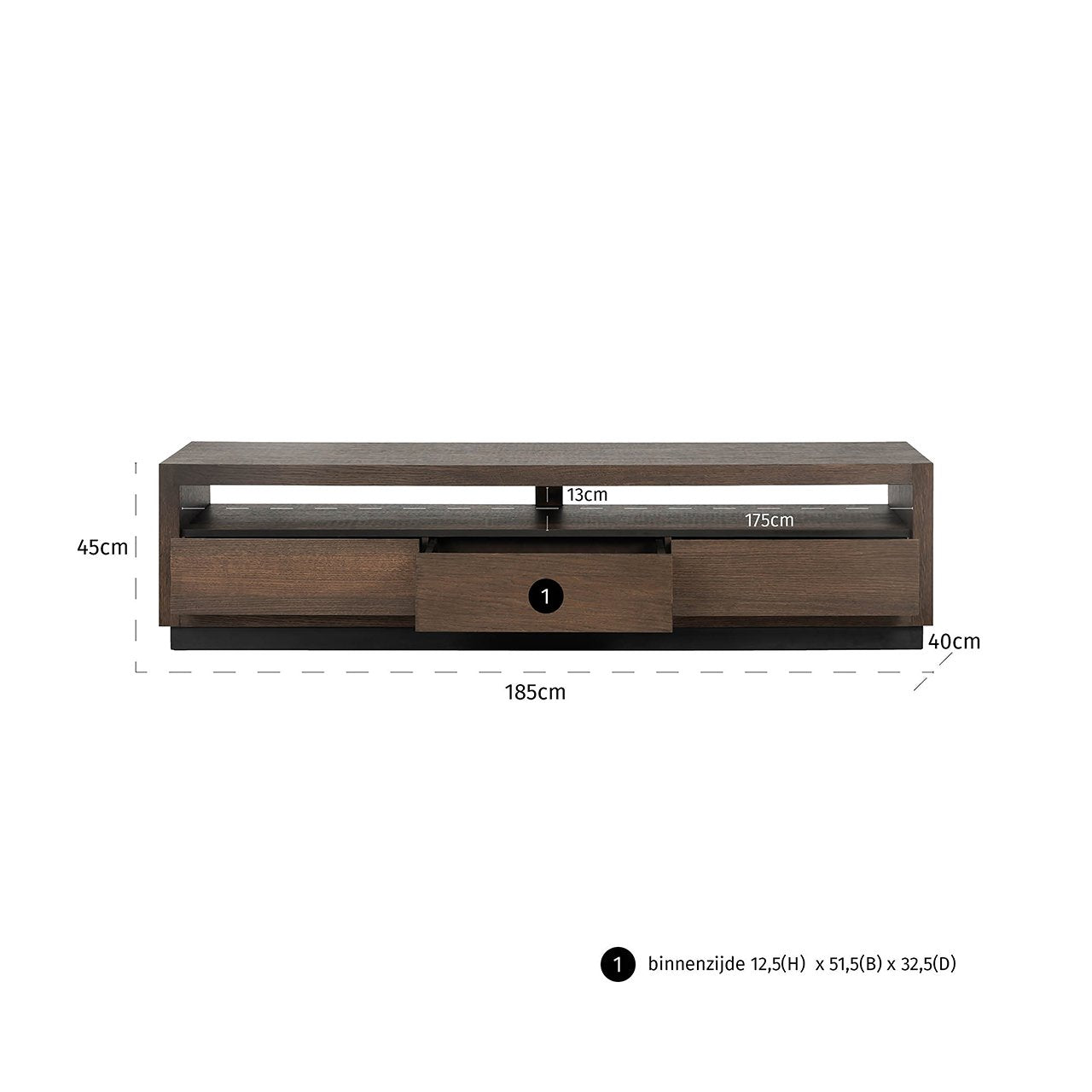 Richmond Interiors Oakura TV-Unit 3-Drawers in Brown