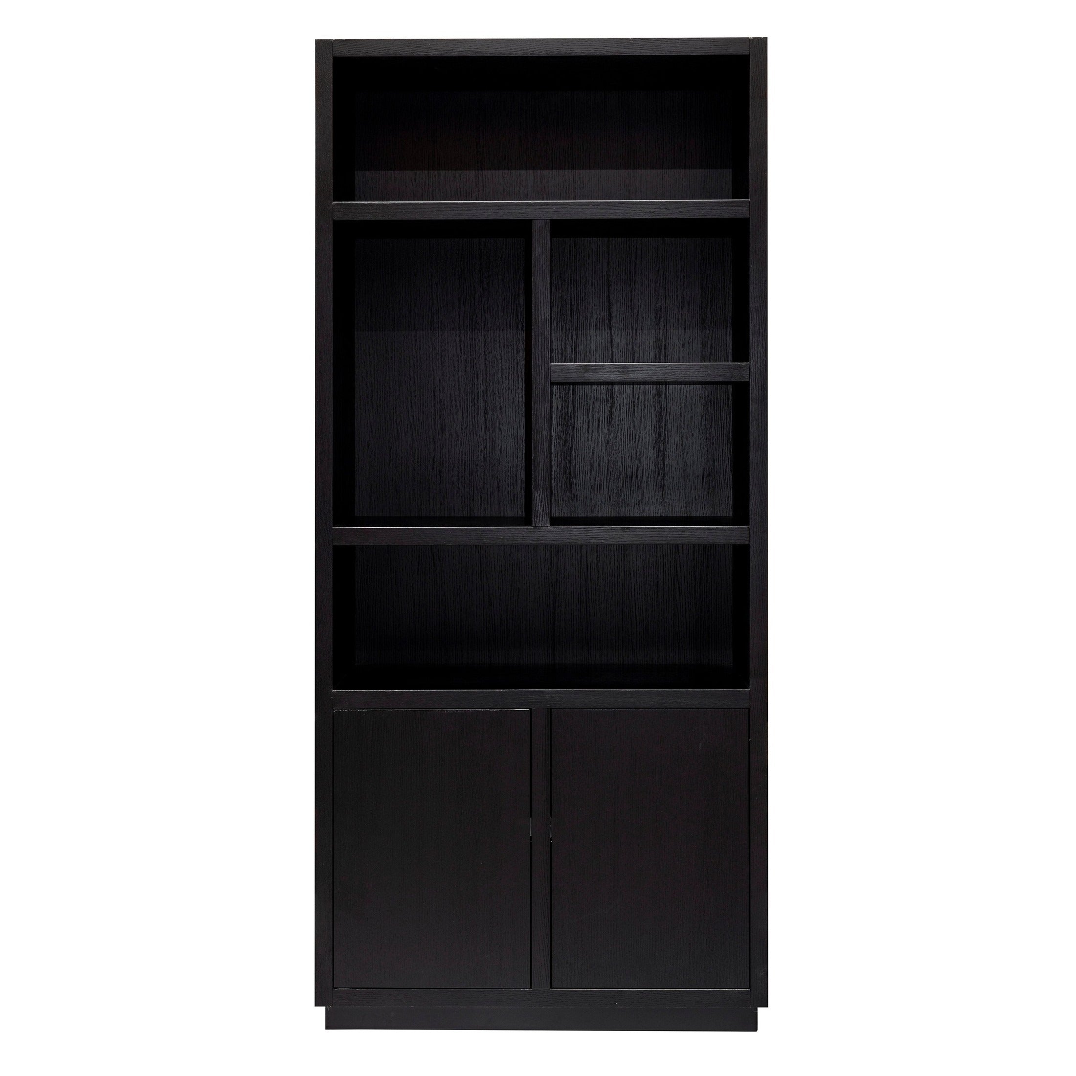 Richmond Oakura 2 Doors Left Split Black Bookcase