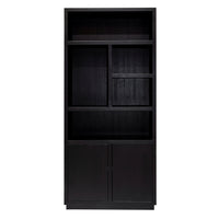 Richmond Oakura 2 Doors Left Split Black Bookcase