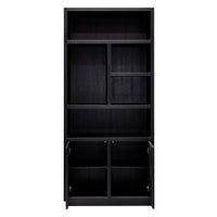 Richmond Oakura 2 Doors Left Split Black Bookcase