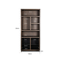 Richmond Interiors Oakura Bookcase 2-Doors in Brown