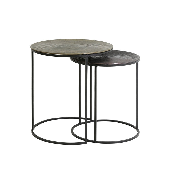 Talca Set of 2 Side Tables - Antique Copper Light & Living 1