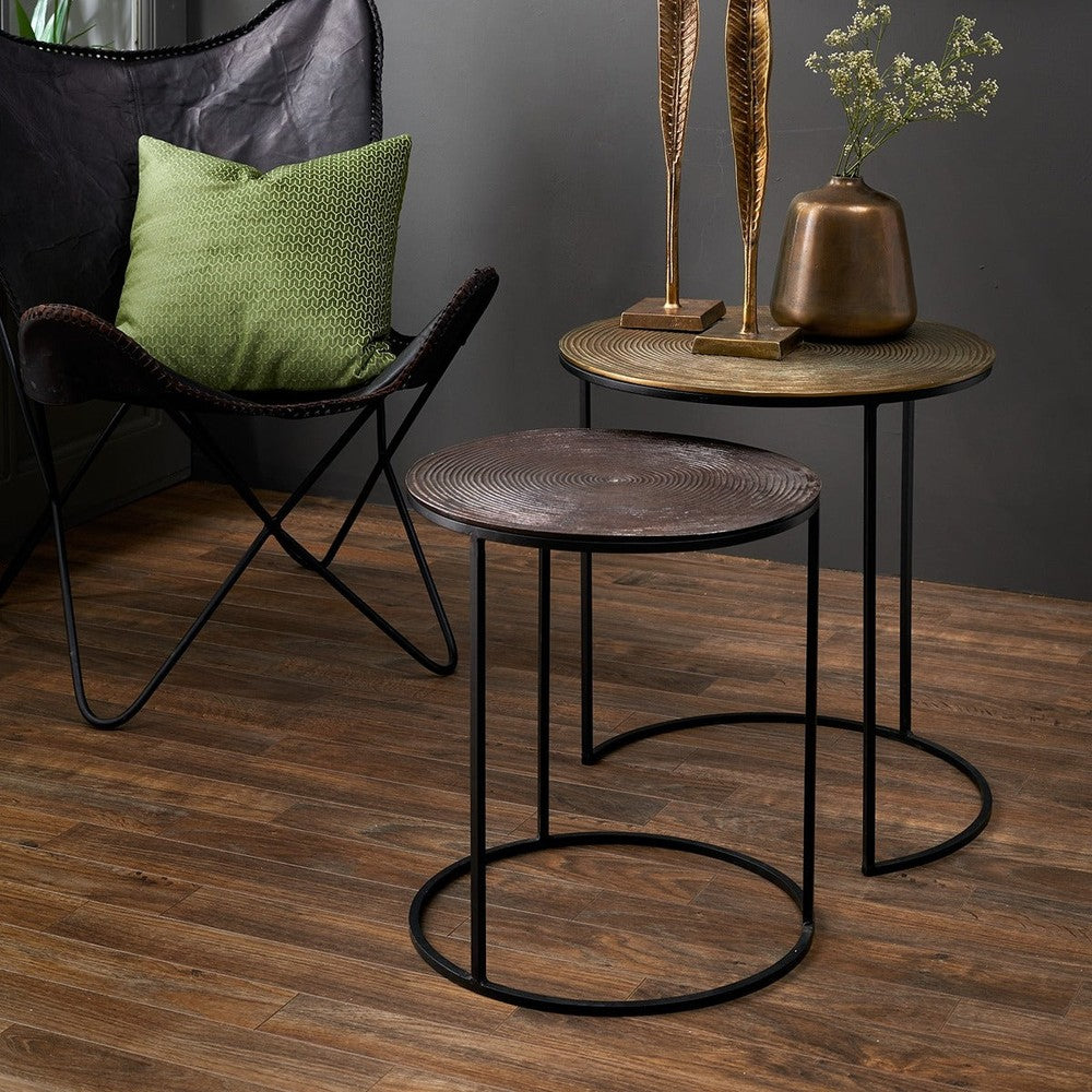 Talca Set of 2 Side Tables - Antique Copper Light & Living 2