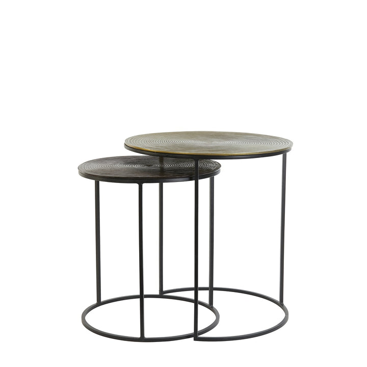 Talca Set of 2 Side Tables - Antique Copper Light & Living 11