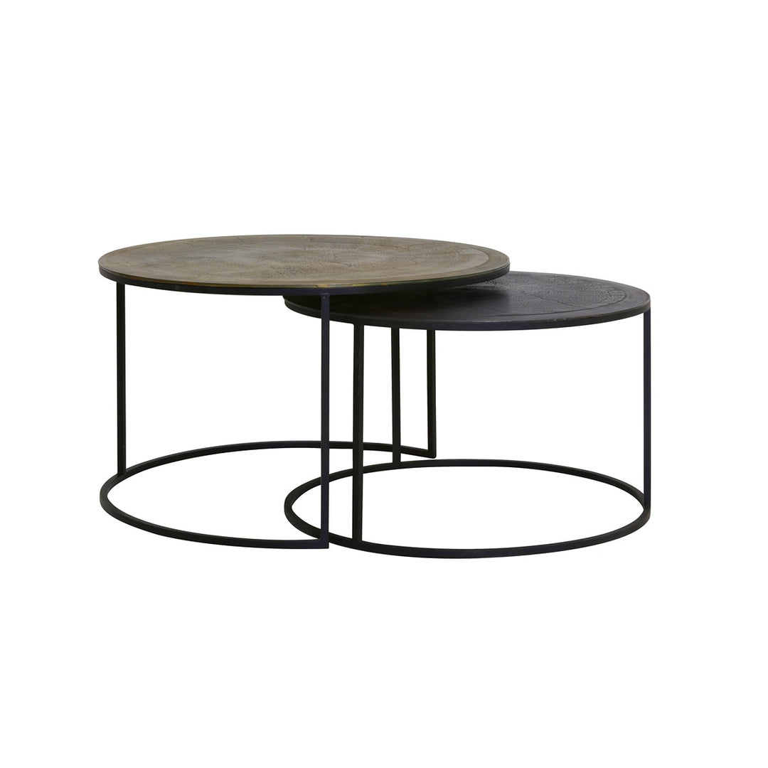 Talca Set of 2 Round Coffee Tables - Copper & Bronze Light & Living 1