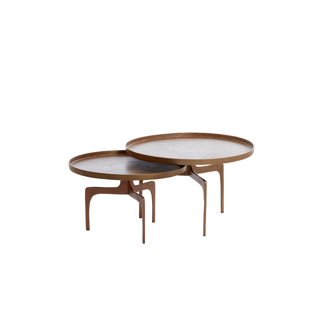 Pano Set of 2 Round Coffee Tables - Bronze Light & Living 2