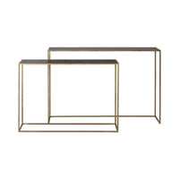 Light & Living Set of 2 Boca Black & Gold Console Tables